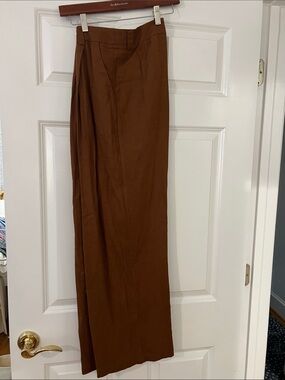 Lioness Wide Leg High-Waist Pants in Brown